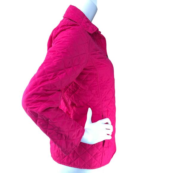 Chicos Womens Size 0 US 4/6 Jacket Quilted Button Up Collared Long Sleeve Pink - Picture 9 of 16